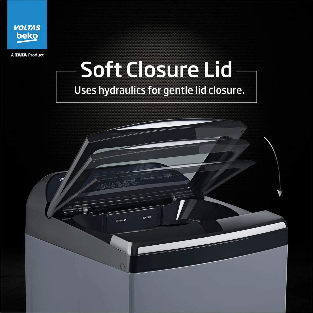 10 Kg 5 Star Fully-Automatic Top Loading Washing Machine (WTL1006UEA/OBS1060, Grey, Double Waterfall Technology) , Voltas Beko, A Tata Product - Image 5