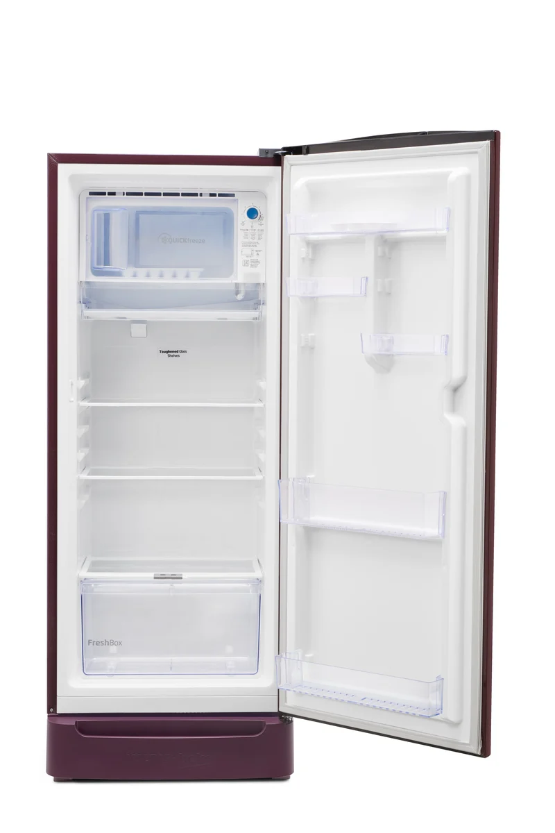 183 L 4 Star Direct Cool Refrigerator with Base Drawer (RDC215B / W0FWE0M0B00GO, Fairy Flower Wine, Refrigerator with Base Drawer) , Voltas Beko, A Tata Product - Image 4