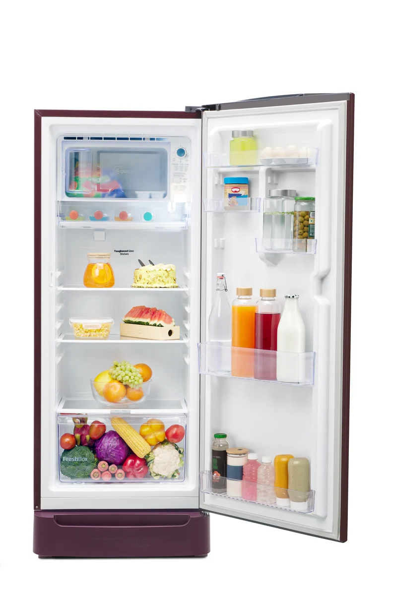 183 L 4 Star Direct Cool Refrigerator with Base Drawer (RDC215B / W0FWE0M0B00GO, Fairy Flower Wine, Refrigerator with Base Drawer) , Voltas Beko, A Tata Product - Image 5