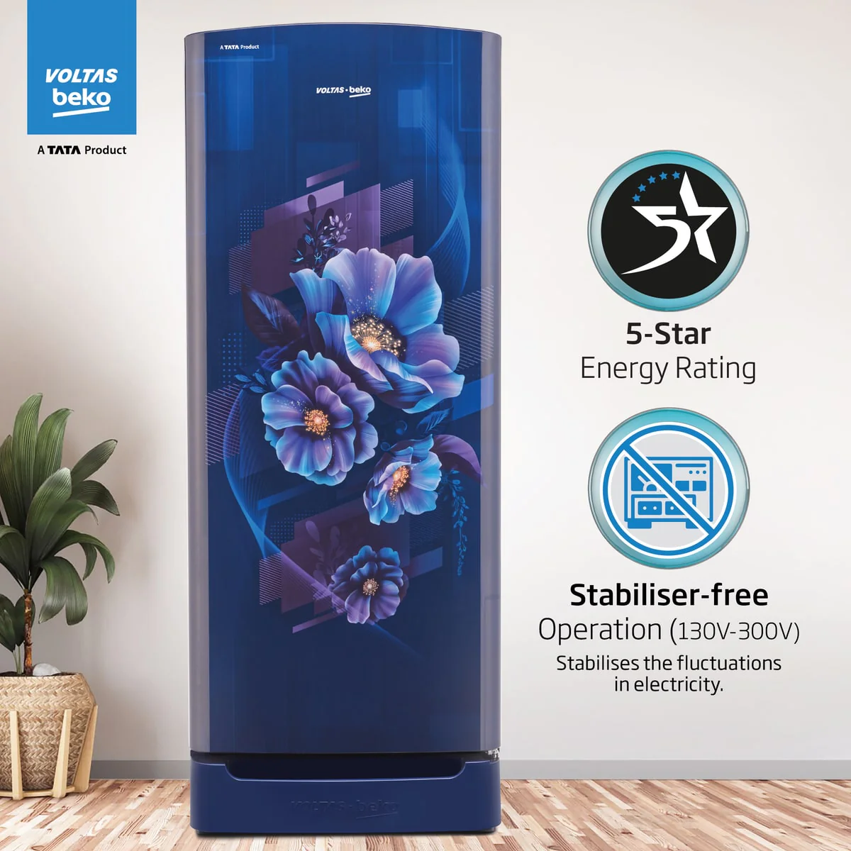 183 L 5 Star Direct Cool Single Door Refrigerator (RDC215A / W0BBRTM0000GO, Bonita Blue, Fresh Box Technology, with Quick Frezze) , Voltas Beko, A Tata Product - Image 9