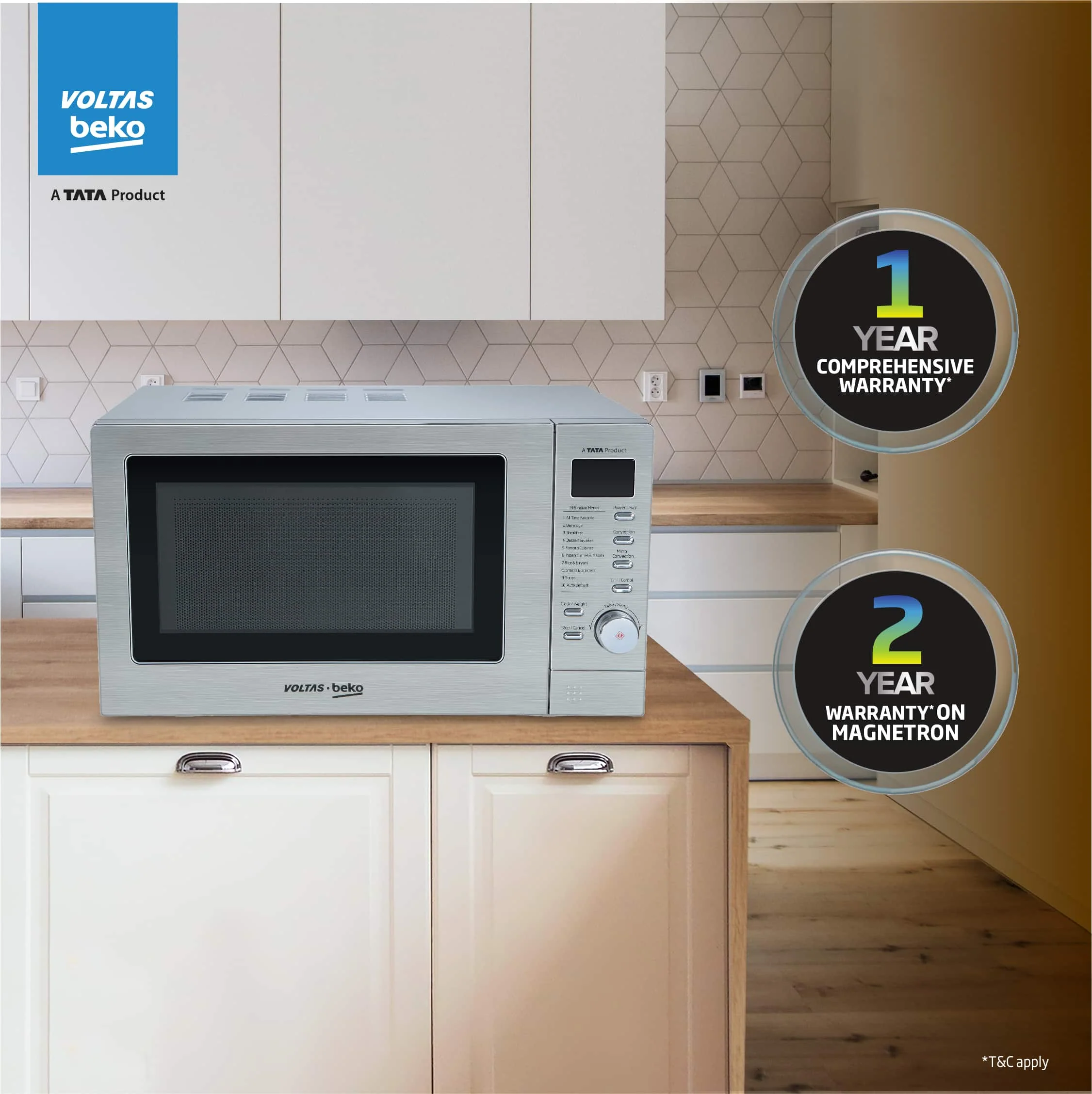 20 L Convection Microwave Oven, 10 power levels (MC20SD, Silver) , Voltas Beko, A Tata Product - Image 8