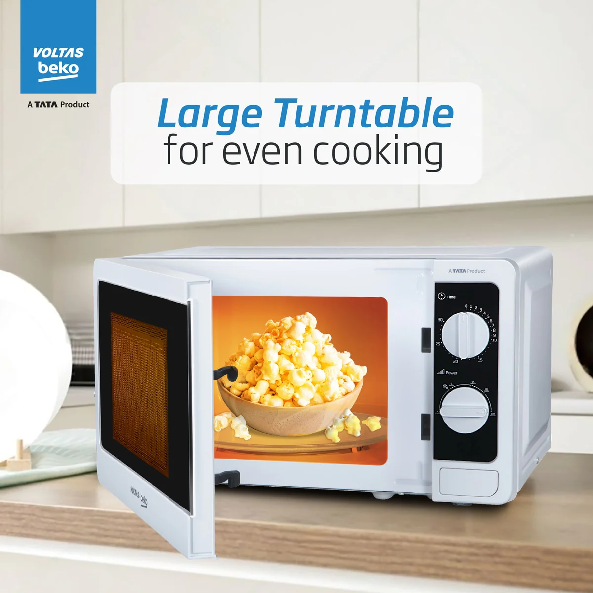 20 L Smart Solo Microwave Oven (MS20MPW10, White | With Anti bacterial Inner Cavity and Large Turntable) , Voltas Beko, A Tata Product - Image 5