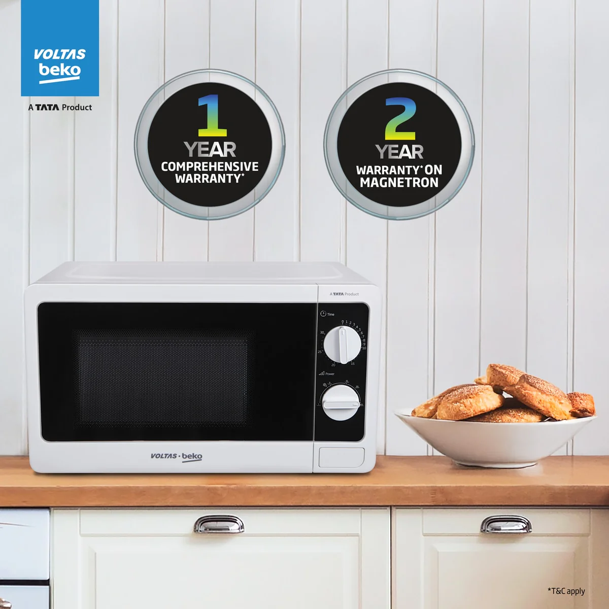 20 L Smart Solo Microwave Oven (MS20MPW10, White | With Anti bacterial Inner Cavity and Large Turntable) , Voltas Beko, A Tata Product - Image 6