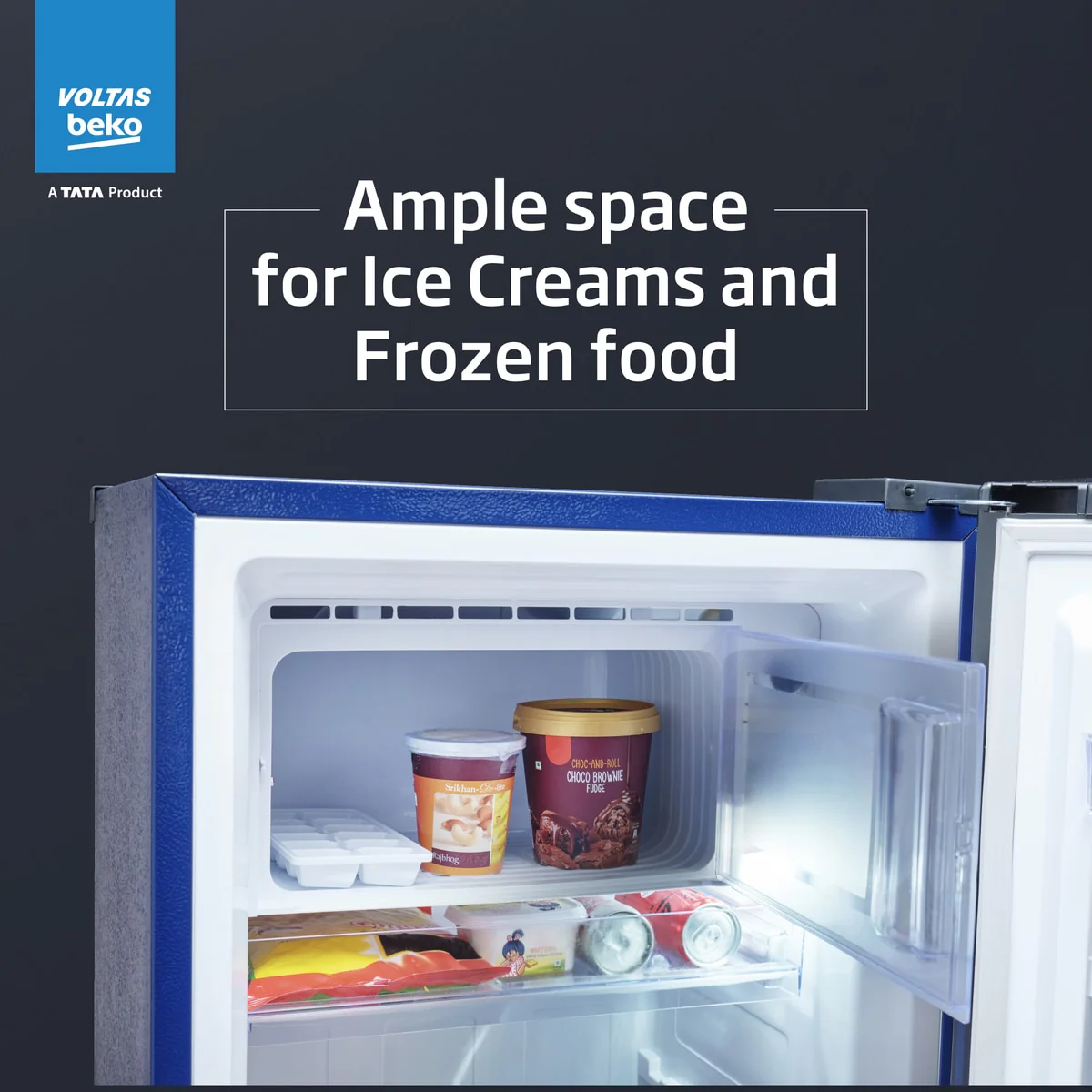 208 L 3 Star Direct Cool Single Door Refrigerator (RDC240C / W0RBR0MHB00GO, Rainy Blue) , Voltas Beko, A Tata Product - Image 10