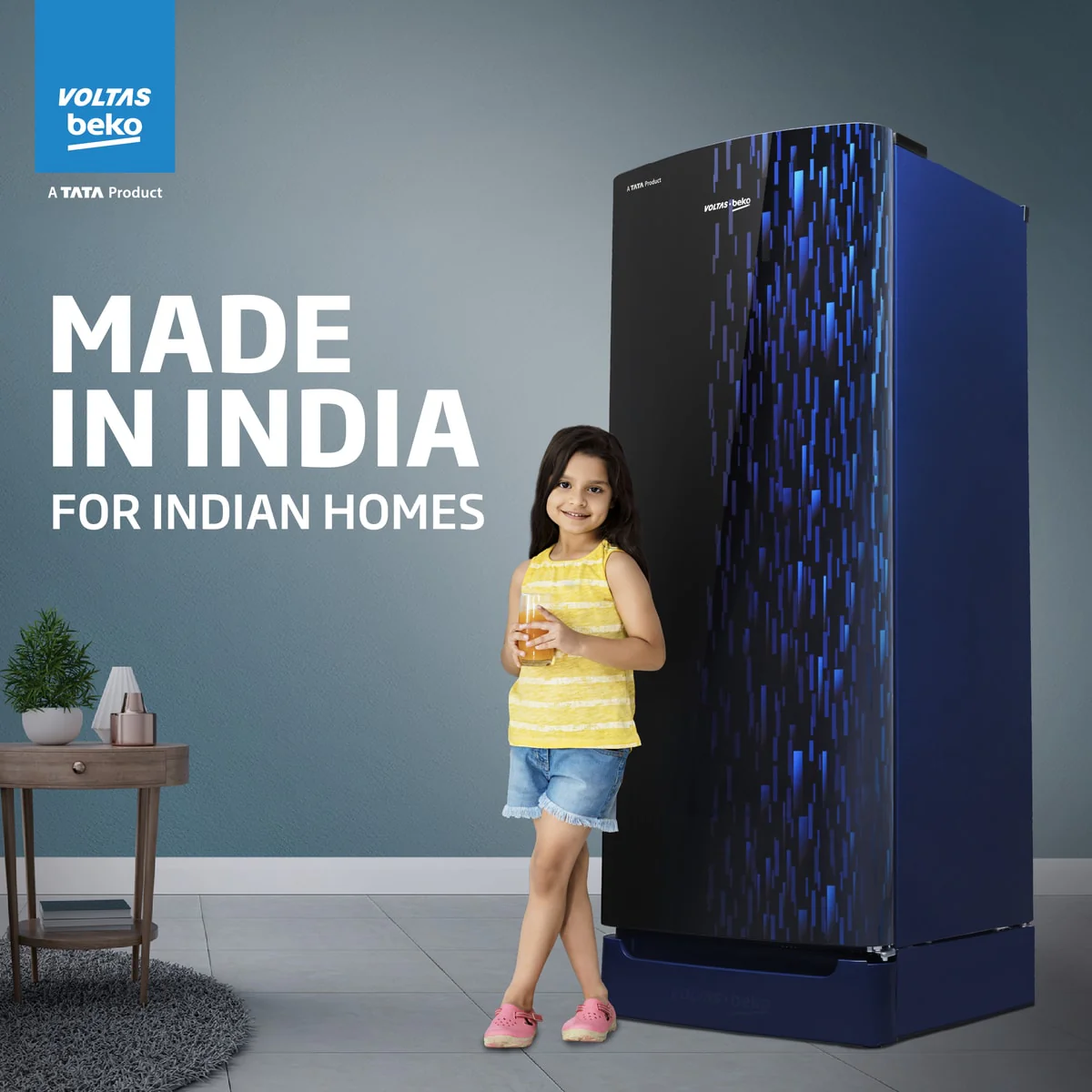 208 L 3 Star Direct Cool Single Door Refrigerator (RDC240C / W0RBR0MHB00GO, Rainy Blue) , Voltas Beko, A Tata Product - Image 8
