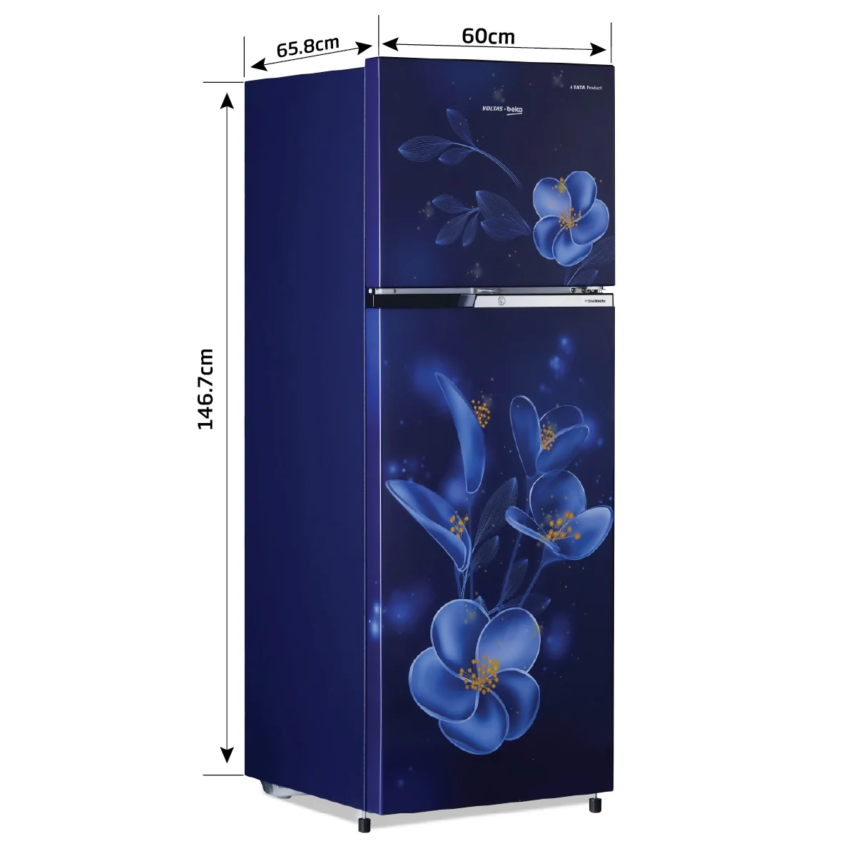 243 L 2 Star Double Door Refrigerator (RFF280D/WPV100RMBO, Moonlight Blue) , Voltas Beko, A Tata Product - Image 12