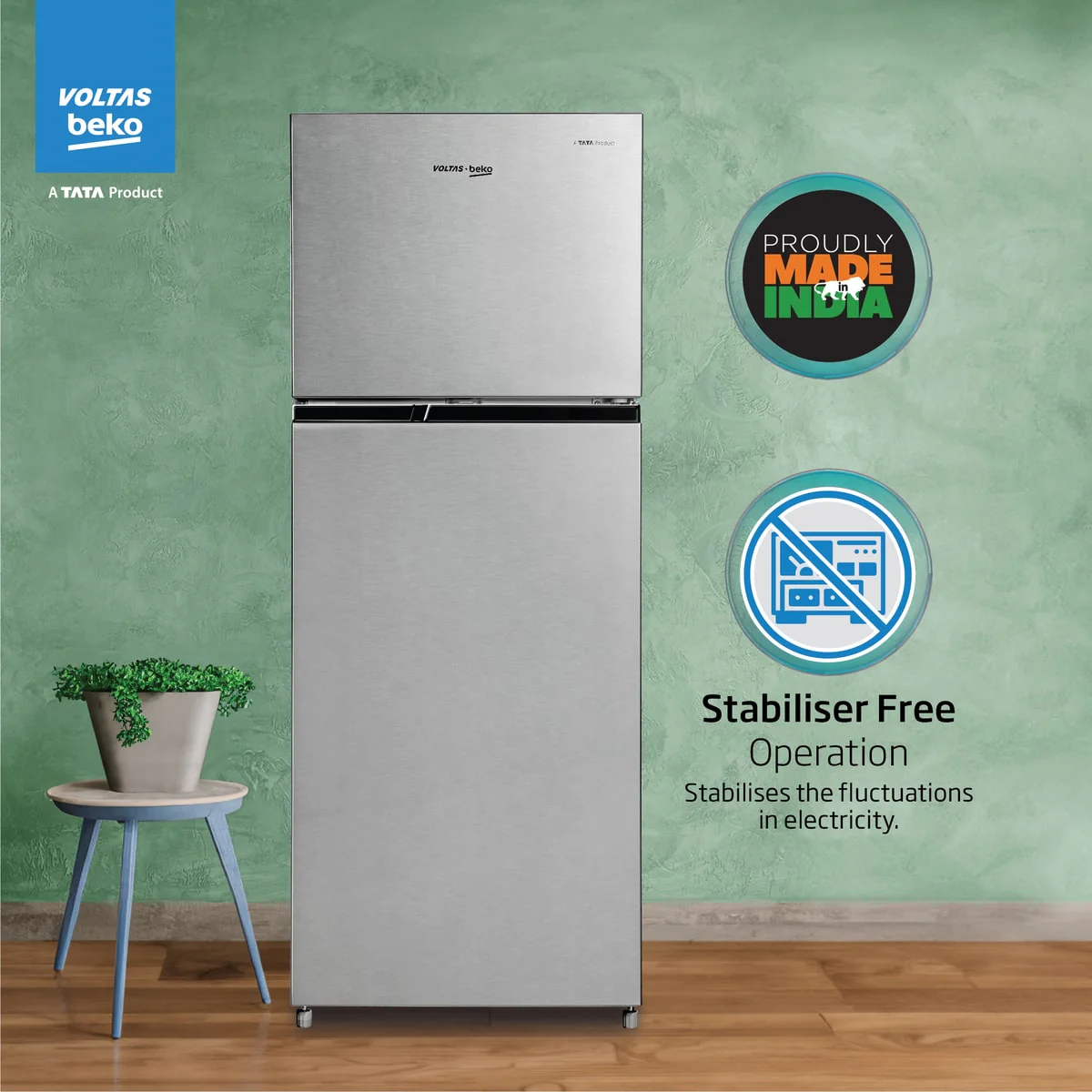 248 L 2 Star Frost Free Double Door Refrigerator (RFF285D/W0XIR0I0000GO, Brushed Silver, with Neo Frost Dual Cooling Technology) , Voltas Beko, A Tata Product - Image 7