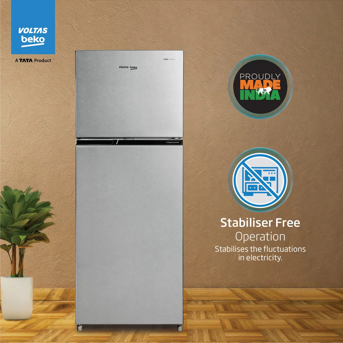 248 L 3 Star Frost Free Double Door Refrigerator (RFF285C / WPXIR0I0, Brushed Silver, with Neo Frost Dual Cooling) , Voltas Beko, A Tata Product - Image 7