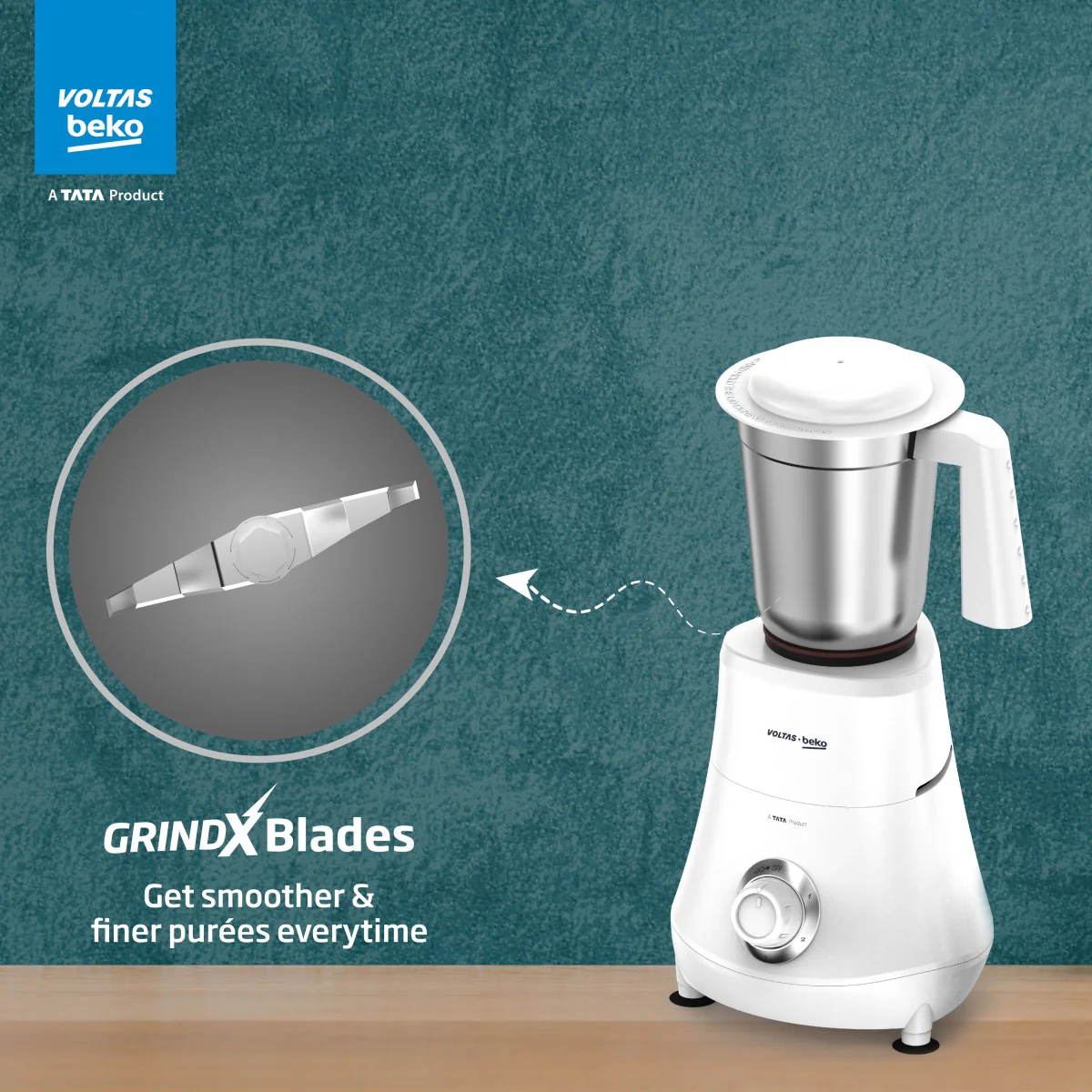 500 W Mixer Grinder (G5003HP-WH | 3 Jars | White with GrindX Technology) , Voltas Beko, A Tata Product - Image 4
