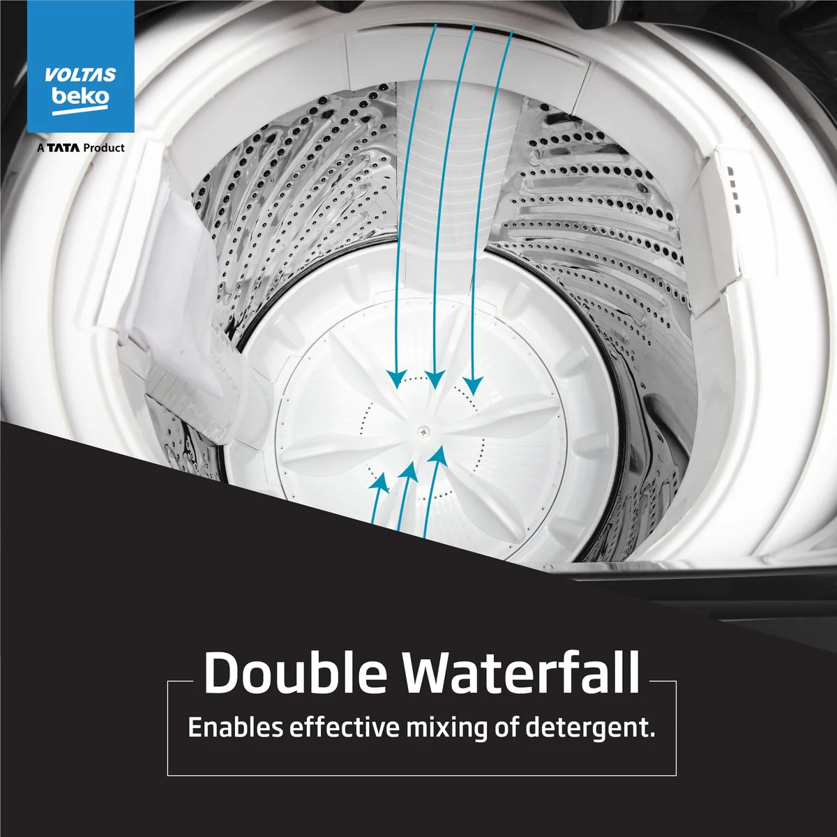 6.5 Kg 5 Star Fully-Automatic Top Loading Washing Machine (WTL6504UEA/OBS2P10 Eco-Series,Dark Grey, Pulsator wash and Double waterfall technology) , Voltas Beko, A Tata Product - Image 9