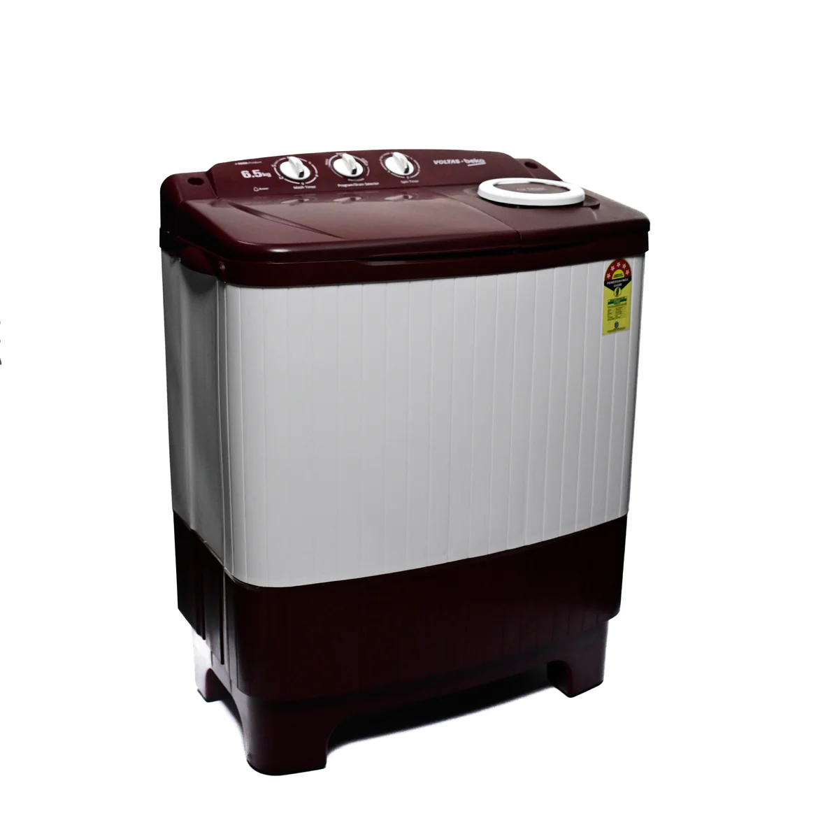 6.5 kg 5 Star Semi Automatic Washing Machine (WTT65UNX/WTT65UNX/OK3R0R0W01, Burgundy) Voltas Beko, A Tata Product - Image 3
