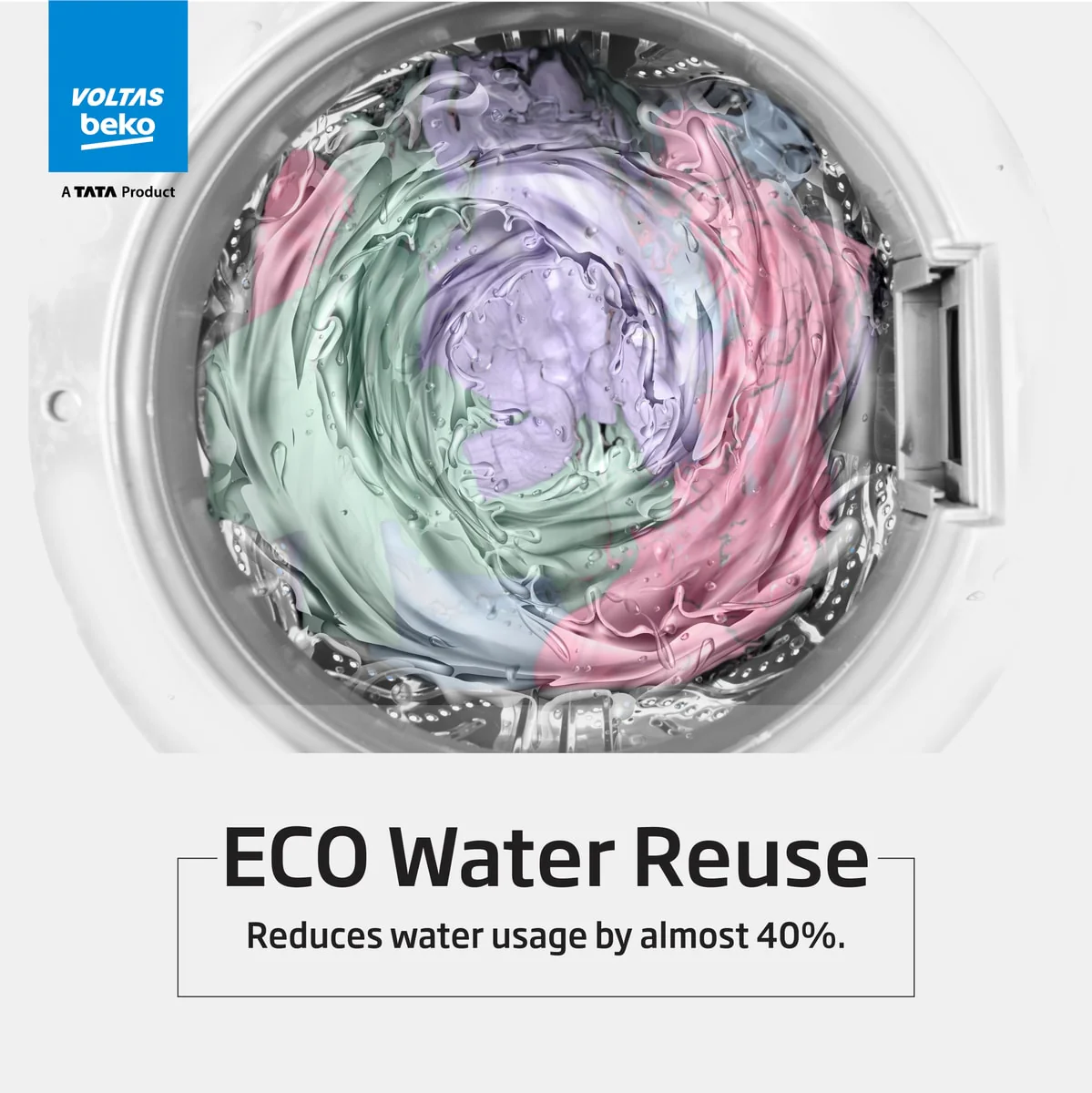 7 Kg 5 Star Eco Wash/Monsoon Dry Top Load Fully-Automatic Washing Machine (WTL70UPGC/SPCPOF, Water Reuse, Side Waterfall, Mansoon Dry, Dark Grey) , Voltas Beko, A Tata Product - Image 15