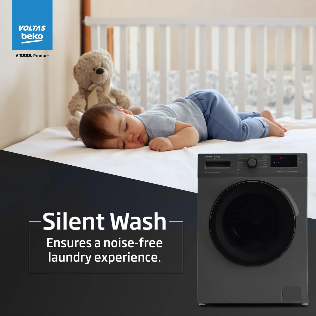 7 Kg 5 Star Inverter Quick wash Fully-Automatic Front Loading Washing Machine (WFL7012B7JVBKA/AXV, Anthracite, In buit Heater/Hygiene steam) , Voltas Beko, A Tata Product - Image 12