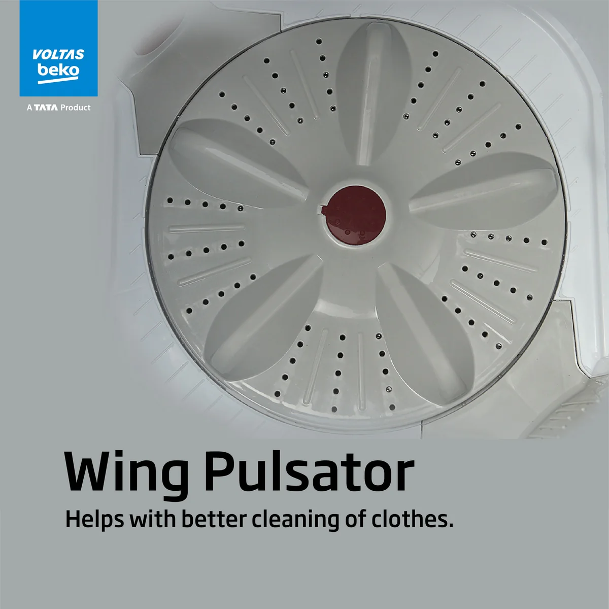 7 Kg 5 Star with Fast Dry Double Waterfall 5 Wing Pulsator Semi Automatic Top Load Washing Machine (WTT70DBRTF, Maroon & White) , Voltas Beko, A Tata Product - Image 4