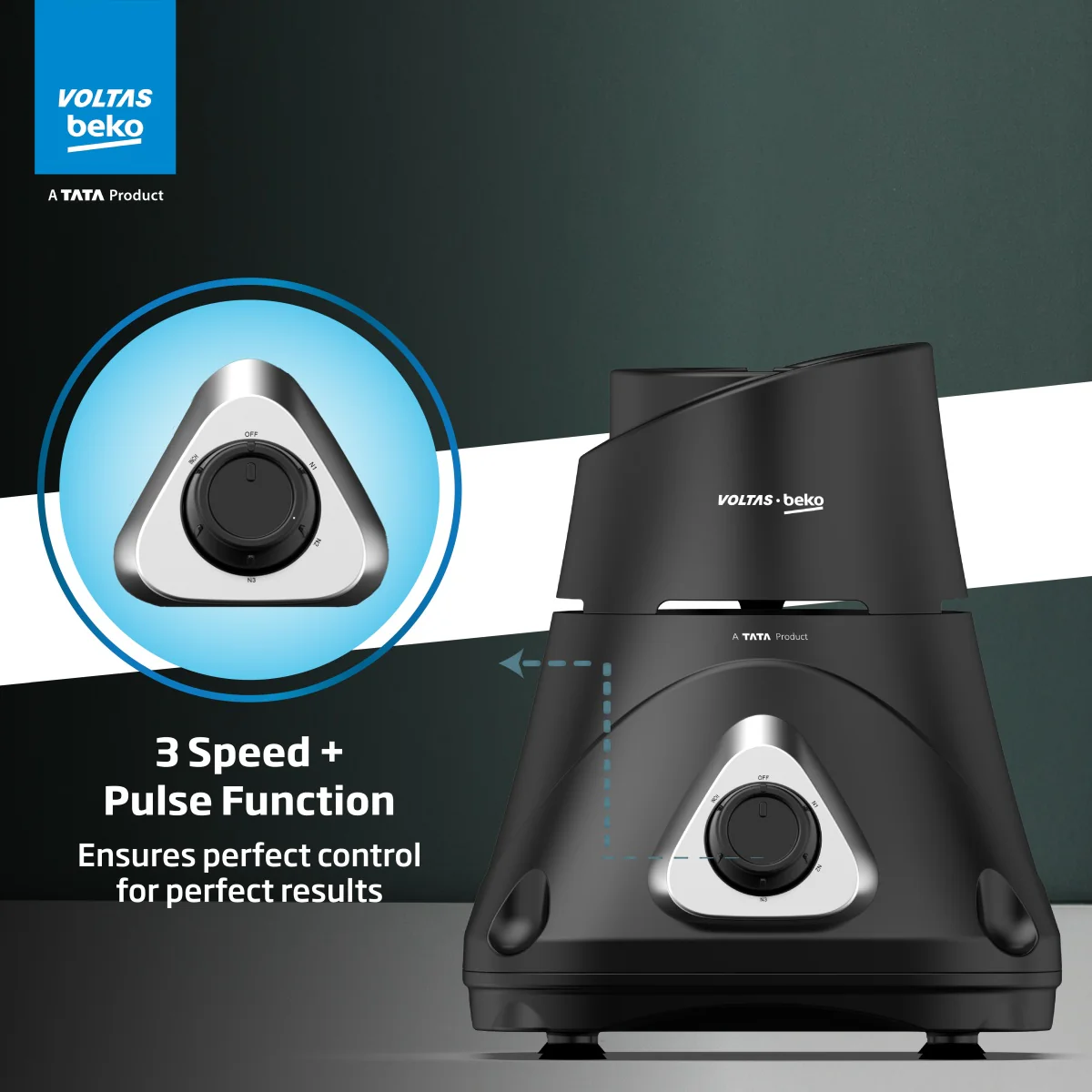 750 W Mixer Grinder (G7503HP-BL, Black, With GrindX blades Technology) , Voltas Beko, A Tata Product - Image 10
