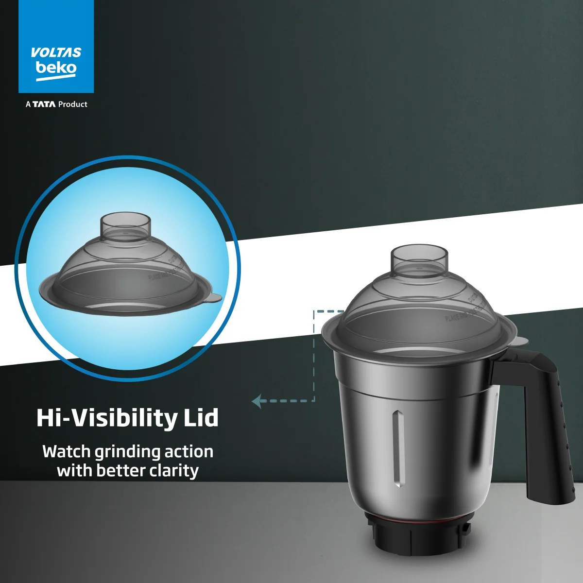 750 W Mixer Grinder (G7503HP-BL, Black, With GrindX blades Technology) , Voltas Beko, A Tata Product - Image 5