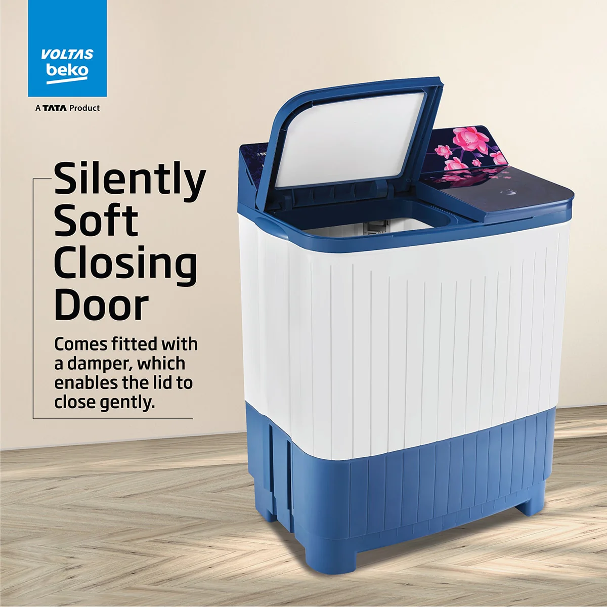 8.5 Kg 5 Star Semi-Automatic Top Load Washing Machine (WTT85DBLG/FLRB5, Blue, Special Pulsator & 5 Knob Control Method, With Double Water Fall technology) , Voltas Beko, A Tata Product - Image 7