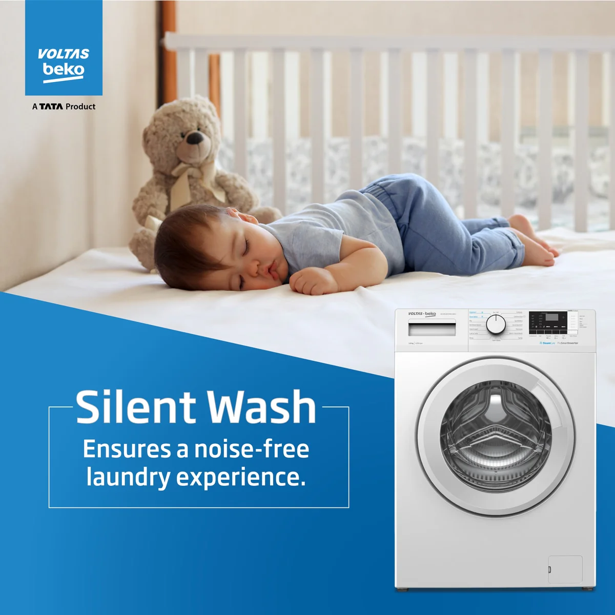 8 Kg 5 Star Fully Automatic Front Load Washing Machine (WFL8012B7JVBKA/WXV, White) , Voltas Beko, A Tata Product - Image 12