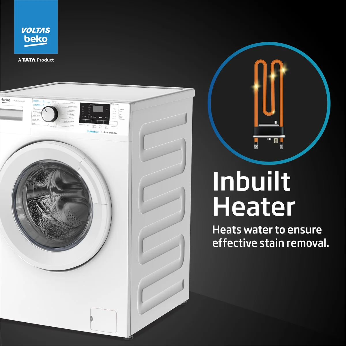 8 Kg 5 Star Fully Automatic Front Load Washing Machine (WFL8012B7JVBKA/WXV, White) , Voltas Beko, A Tata Product - Image 8