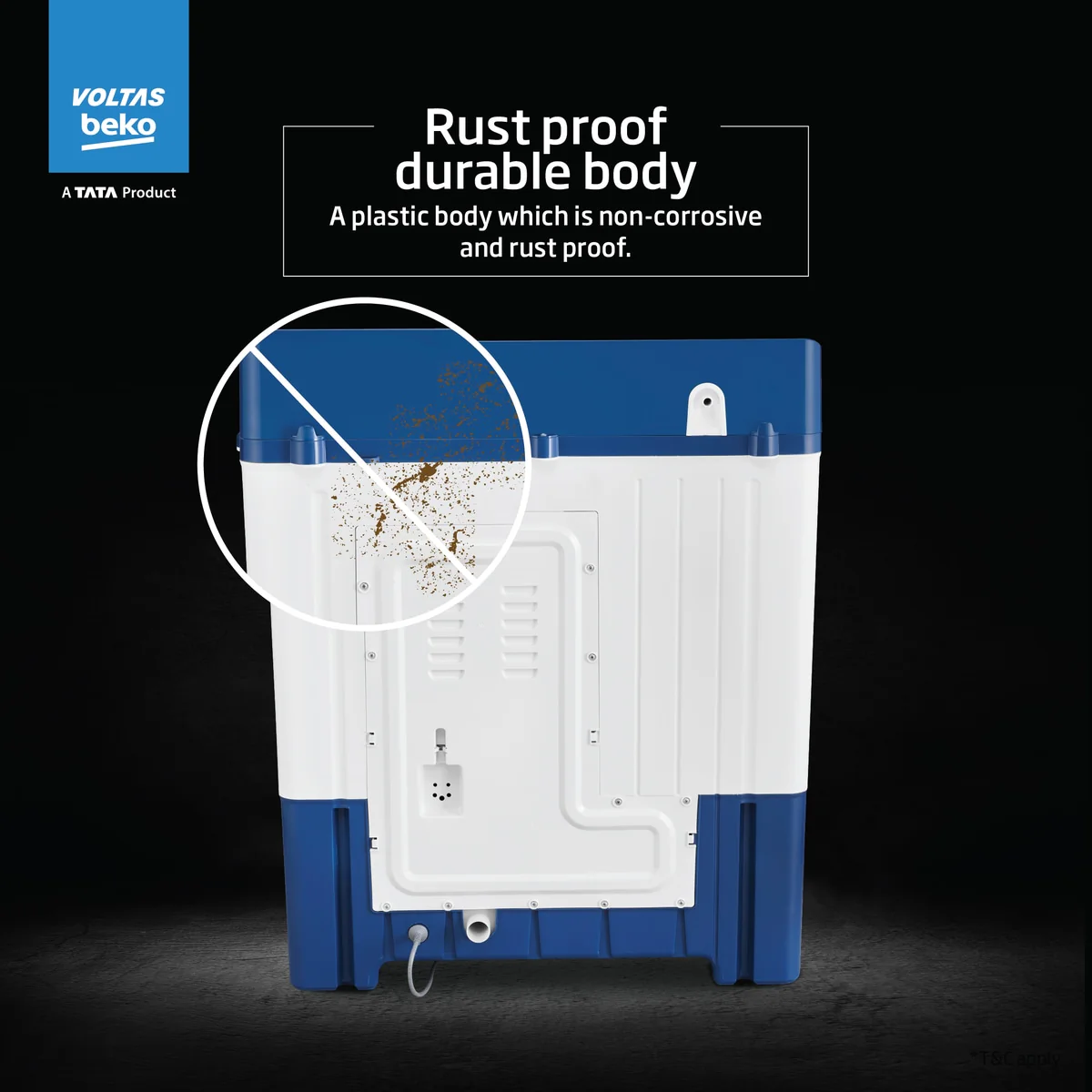 8 Kg 5 Star Semi Automatic Washing Machine (WTT80UHA/OK5I0I0W07E,Blue) , Voltas Beko, A Tata Product - Image 9