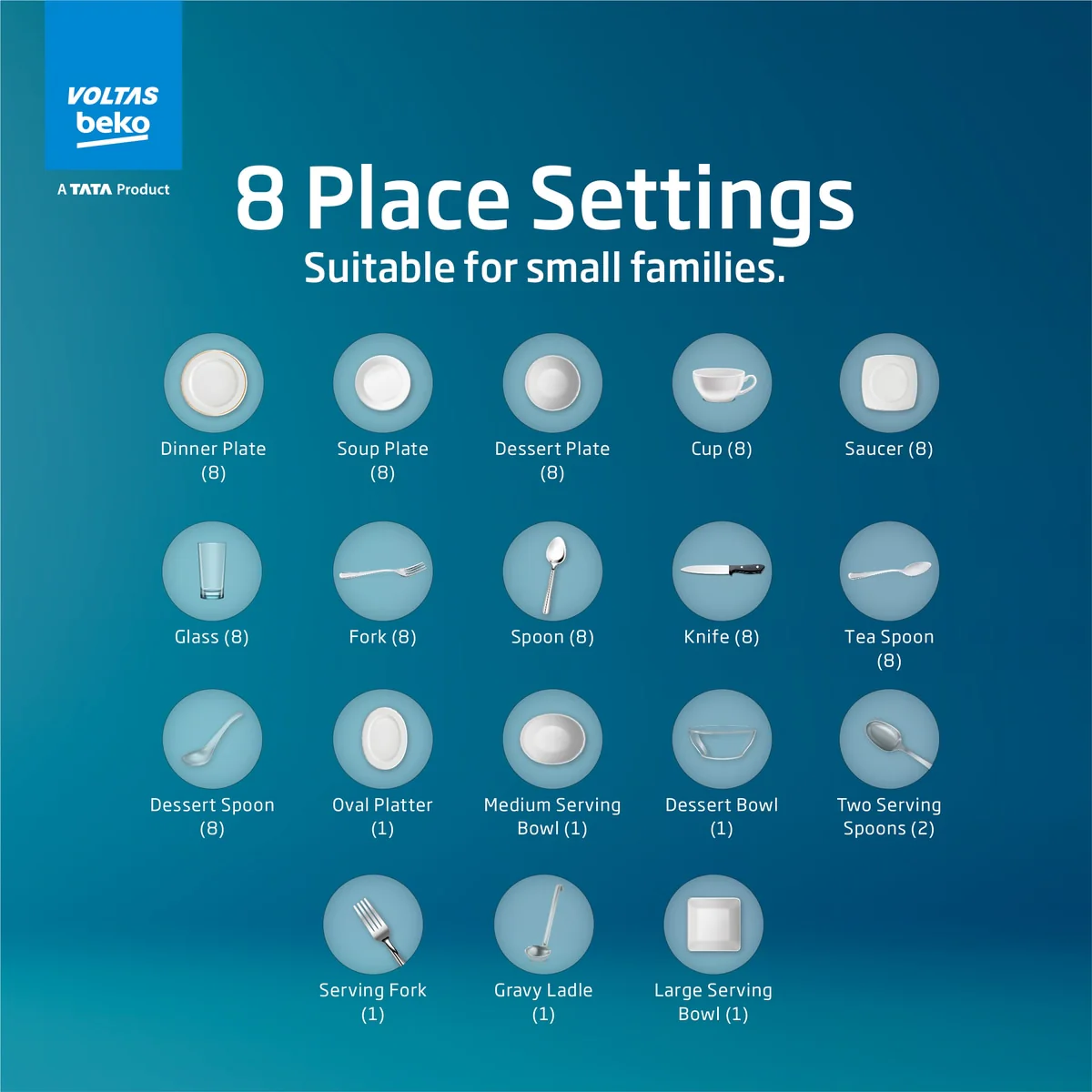 8 Place Settings Table Top Dishwasher (DT8S, Silver, Inbuilt Heater) ,Voltas Beko, A Tata Product - Image 3