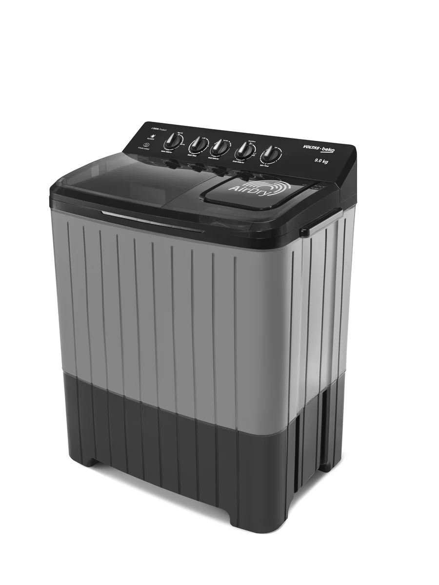 9 Kg 5 Star Semi-Automatic Top Loading Washing Machine (WTT90UHA/OK5B1B1S23, Black, Pulsator Wash Method and Double waterfall technology) , Voltas Beko, A Tata Product - Image 3