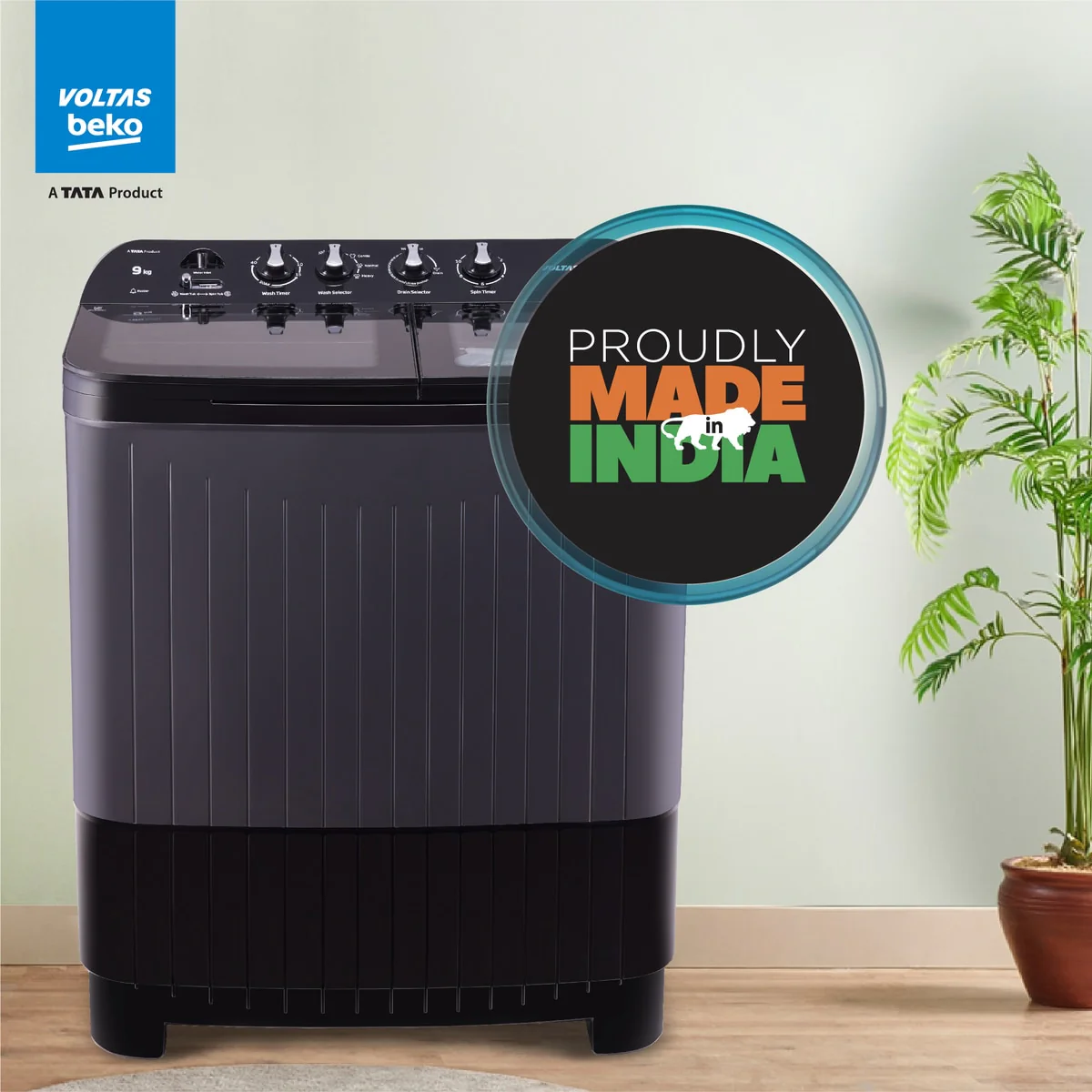 9 Kg 5 Star Semi Automatic Washing Machine (WTT90UDX/BKGR4KGTD, Black, with Cassette Filter) Voltas Beko, A Tata Product - Image 11