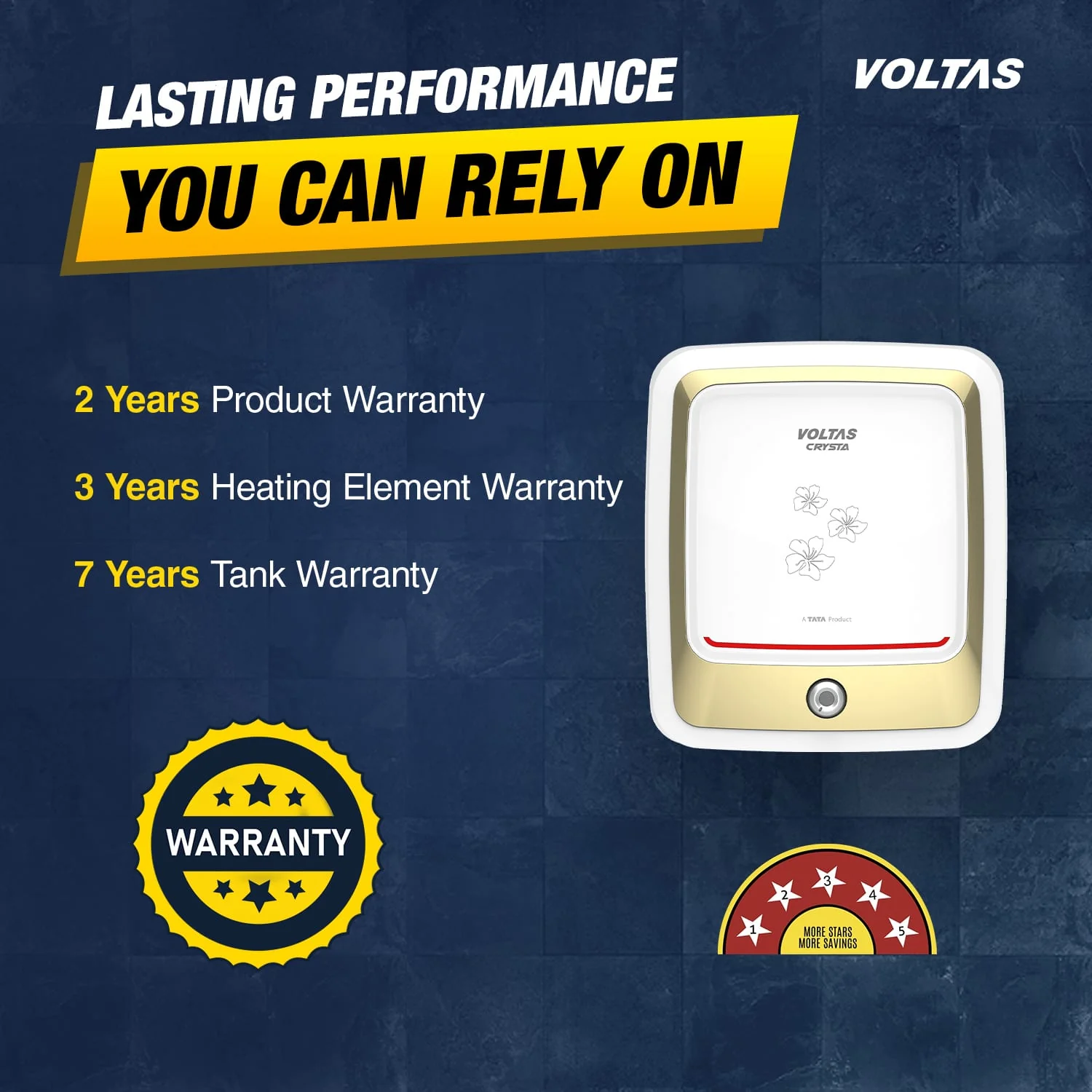 Voltas Crysta 5 Star Water Heater - 25L (2000 W) - Image 7