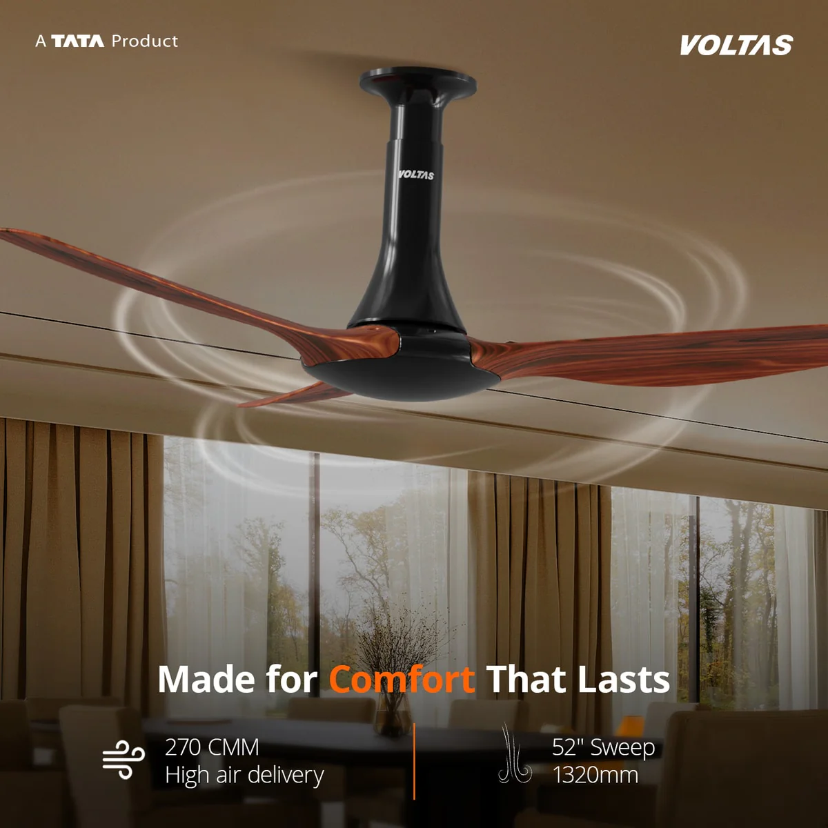 Voltas Glideflo BLDC Fan - 1320PBWO - Image 4