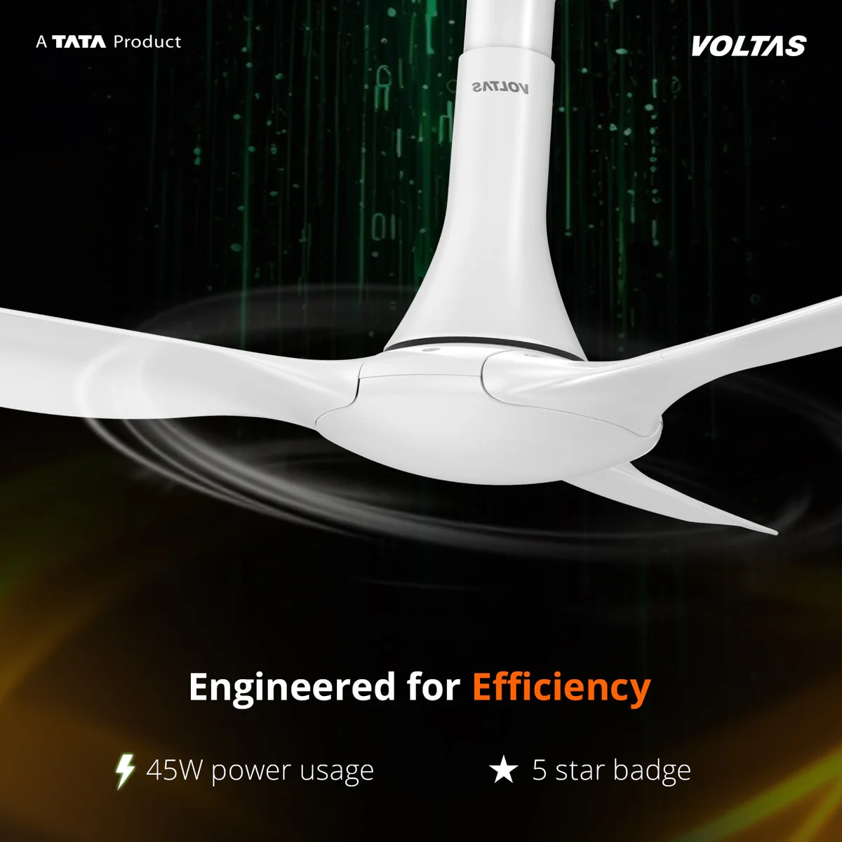 Voltas Glideflo BLDC Fan - 1320PBWT - Image 3