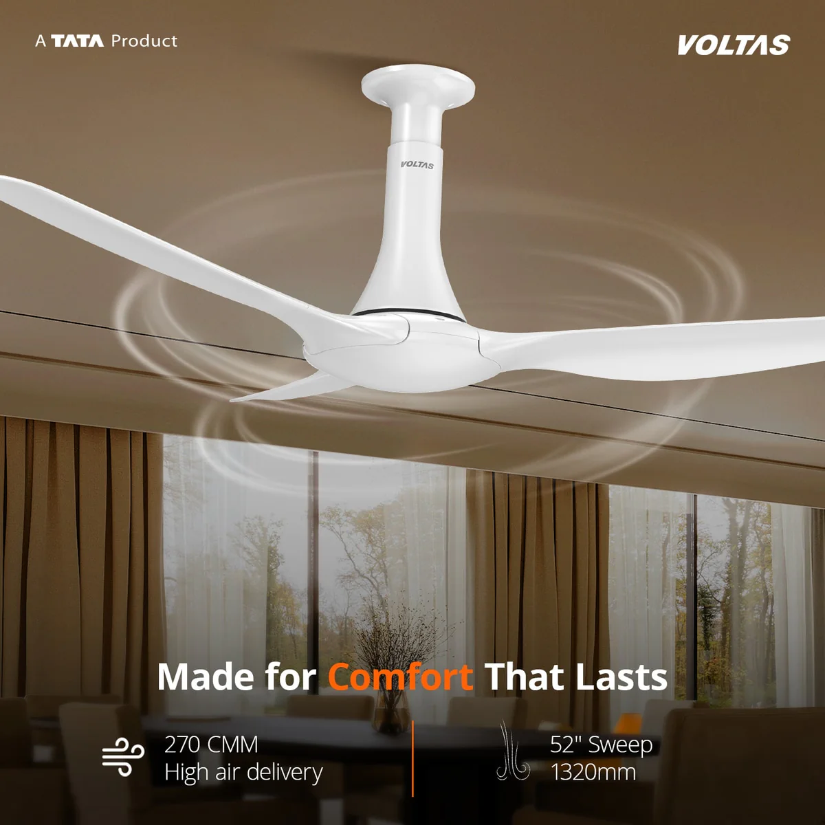 Voltas Glideflo BLDC Fan - 1320PBWT - Image 4