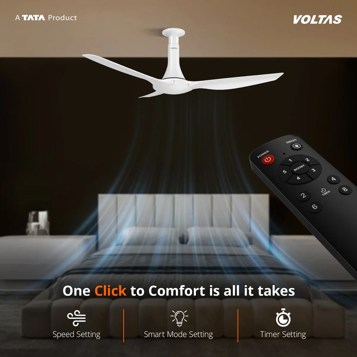 Voltas Glideflo BLDC Fan - 1320PBWT - Image 6