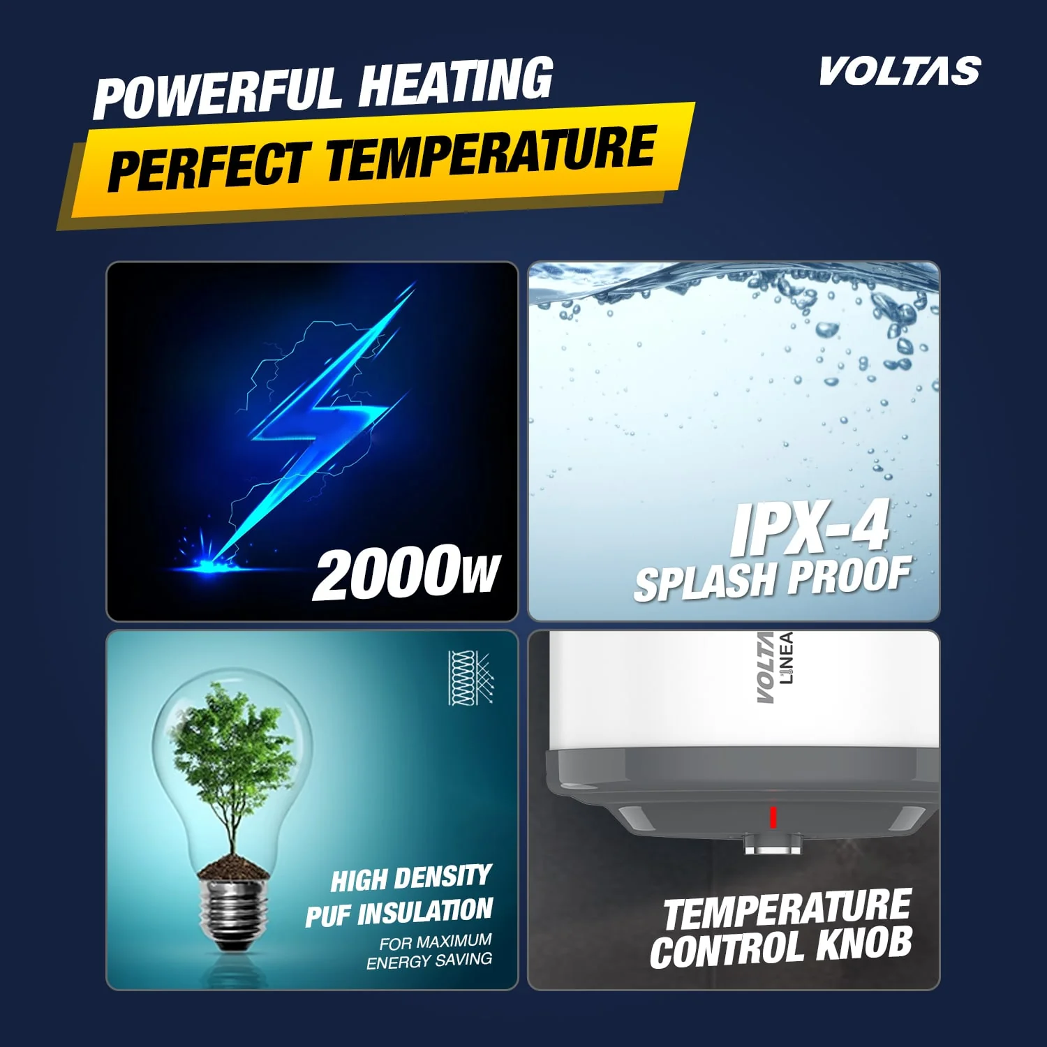 Voltas Linea 3 Star Water Heater - 15L (2000W) - Image 3