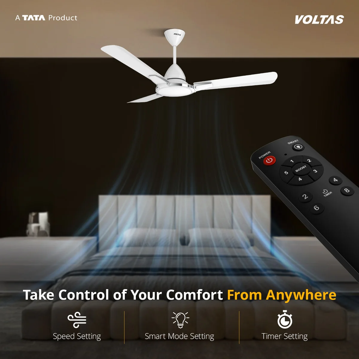 Voltas Rimflo BLDC Fan - 1200MBWTON - Image 6
