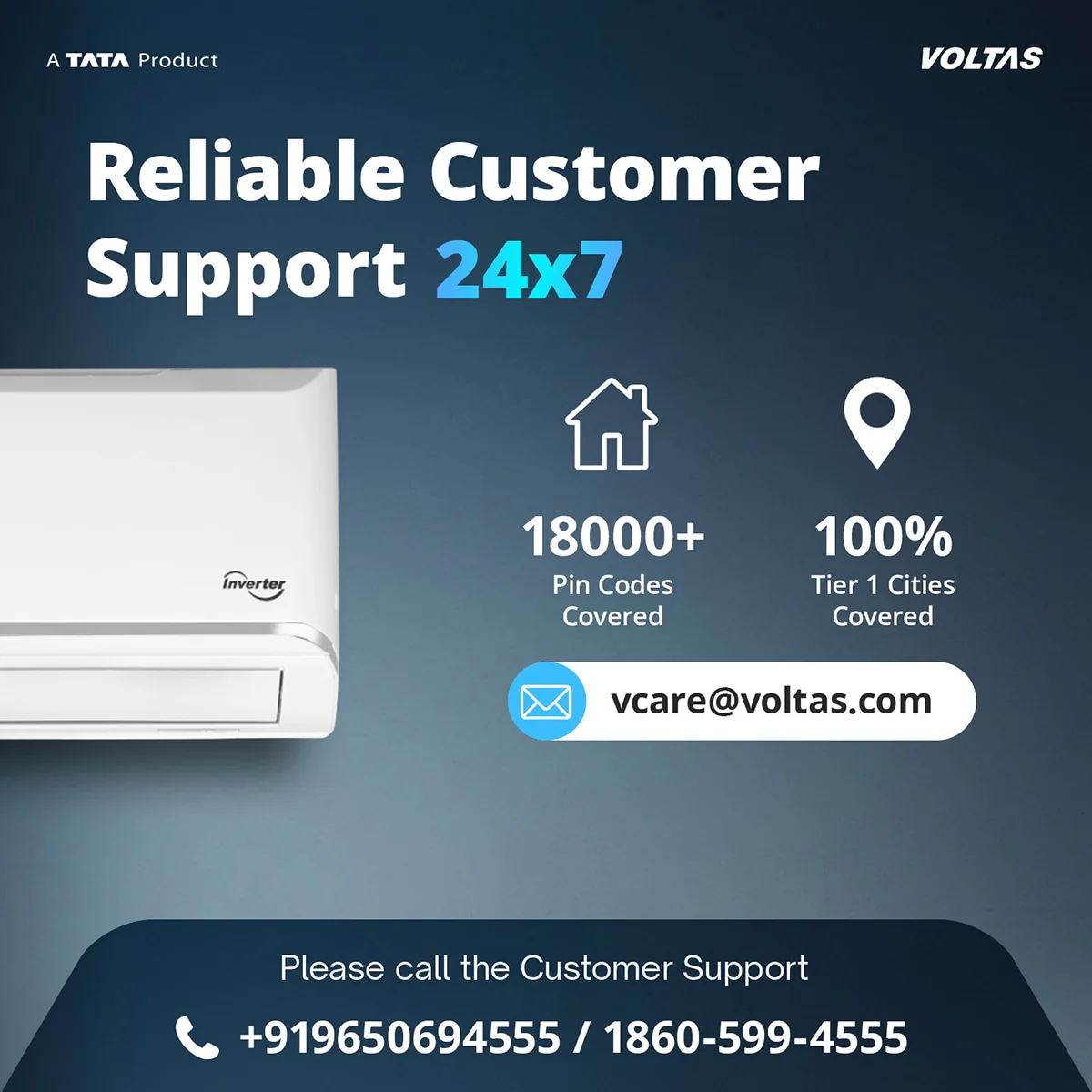 Voltas Split Air Conditioner, 1.5 Ton,3 Star - 183INV Vectra Zen Silver - Image 12