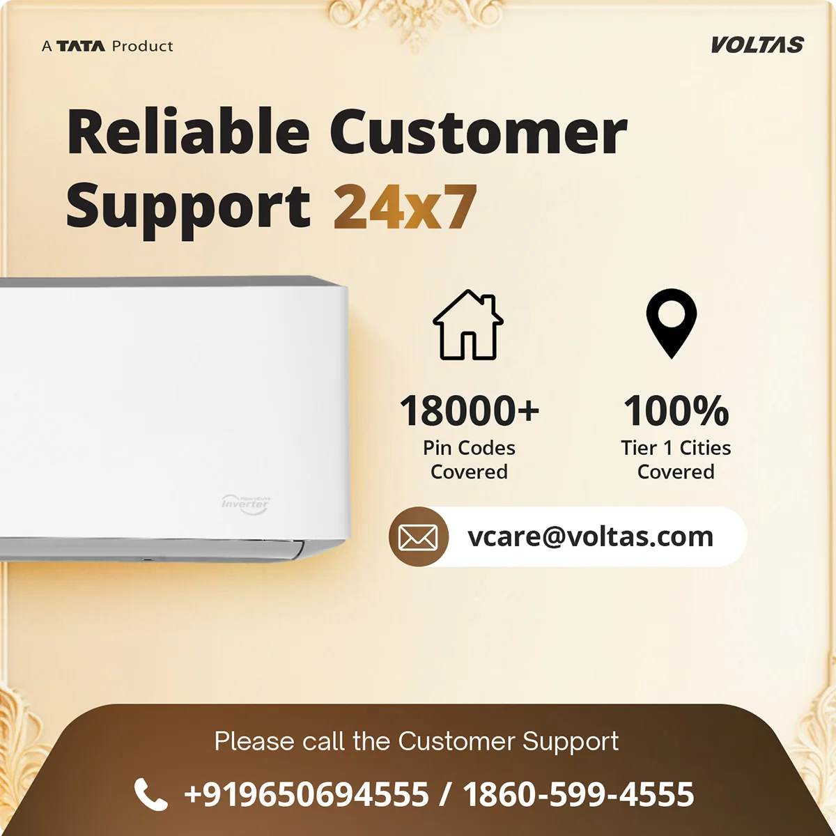 Voltas Split Air Conditioner, 1.5 Ton, 3 Star - 183INV Venus Luxe - Image 12
