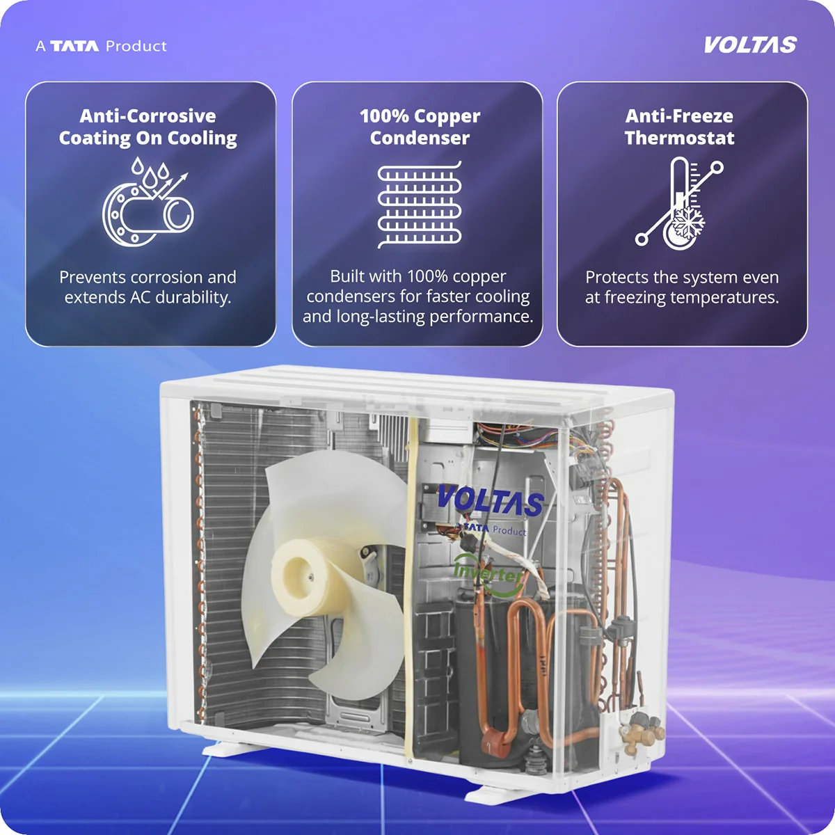 Voltas Split Air Conditioner, 1.5 Ton, 3 Star - 183INV Vertis Zenith Gold - Image 15