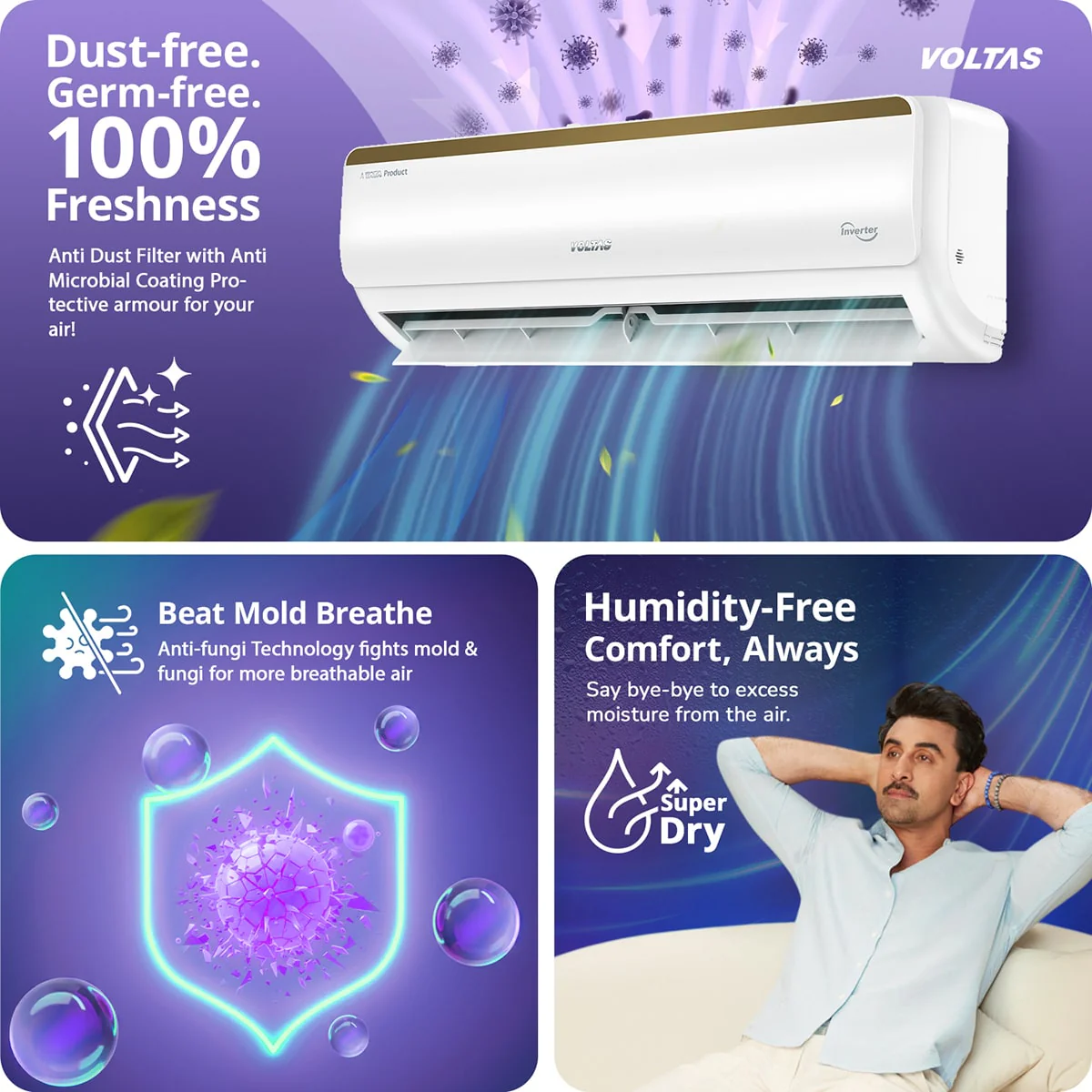 Voltas Split Air Conditioner, 1.5 Ton, 5 Star - 185INV Vertis Elite Gold - Image 9