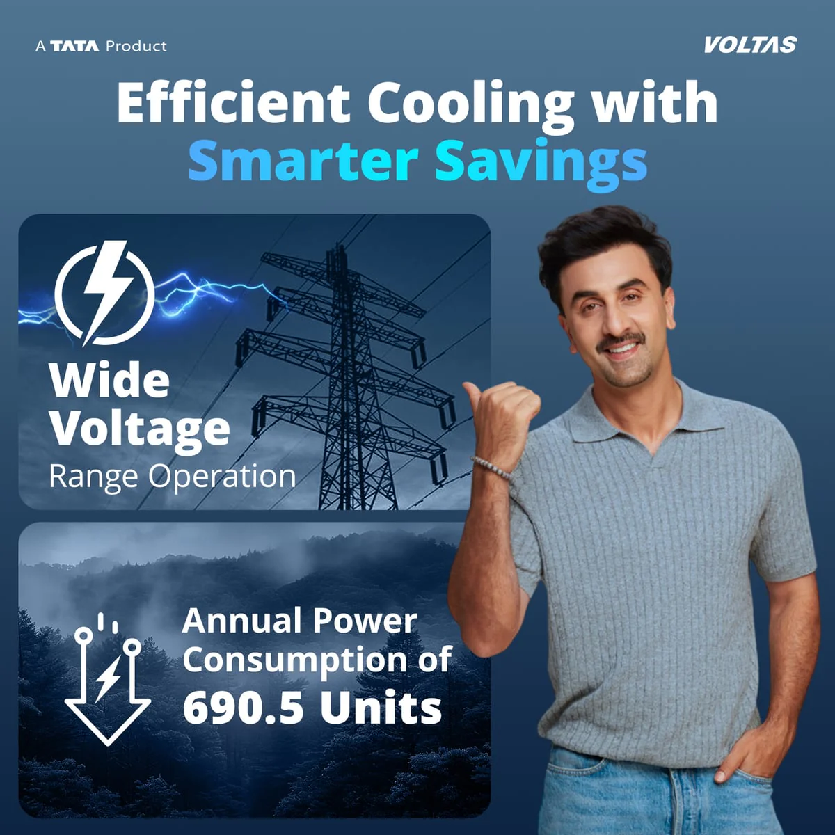 Voltas Split Air Conditioner, 1 Ton, 2 Star - 122FS Emerald - Image 10