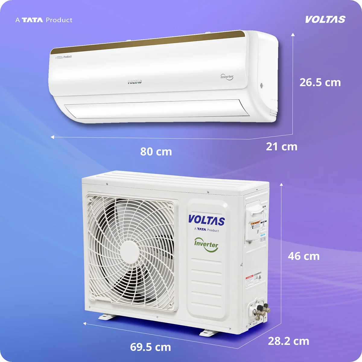 Voltas Split Air Conditioner, 1 Ton, 3 Star - 123INV Vertis Elite Gold - Image 4
