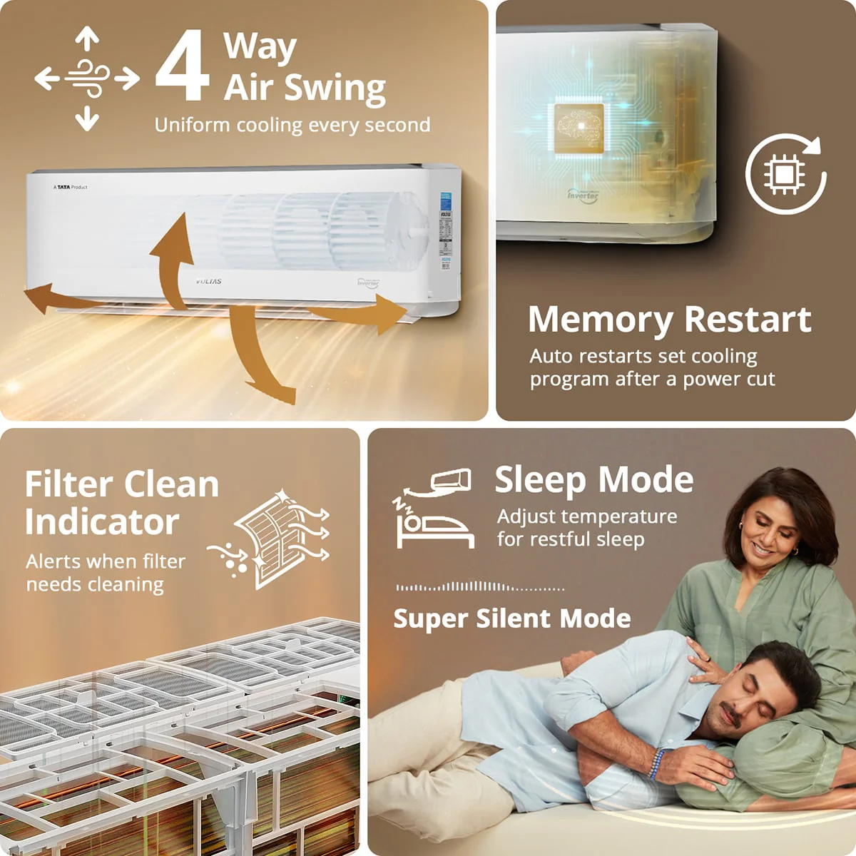 Voltas Split Air Conditioner, 2 Ton, 3 Star - 243INV Venus Luxe - Image 10