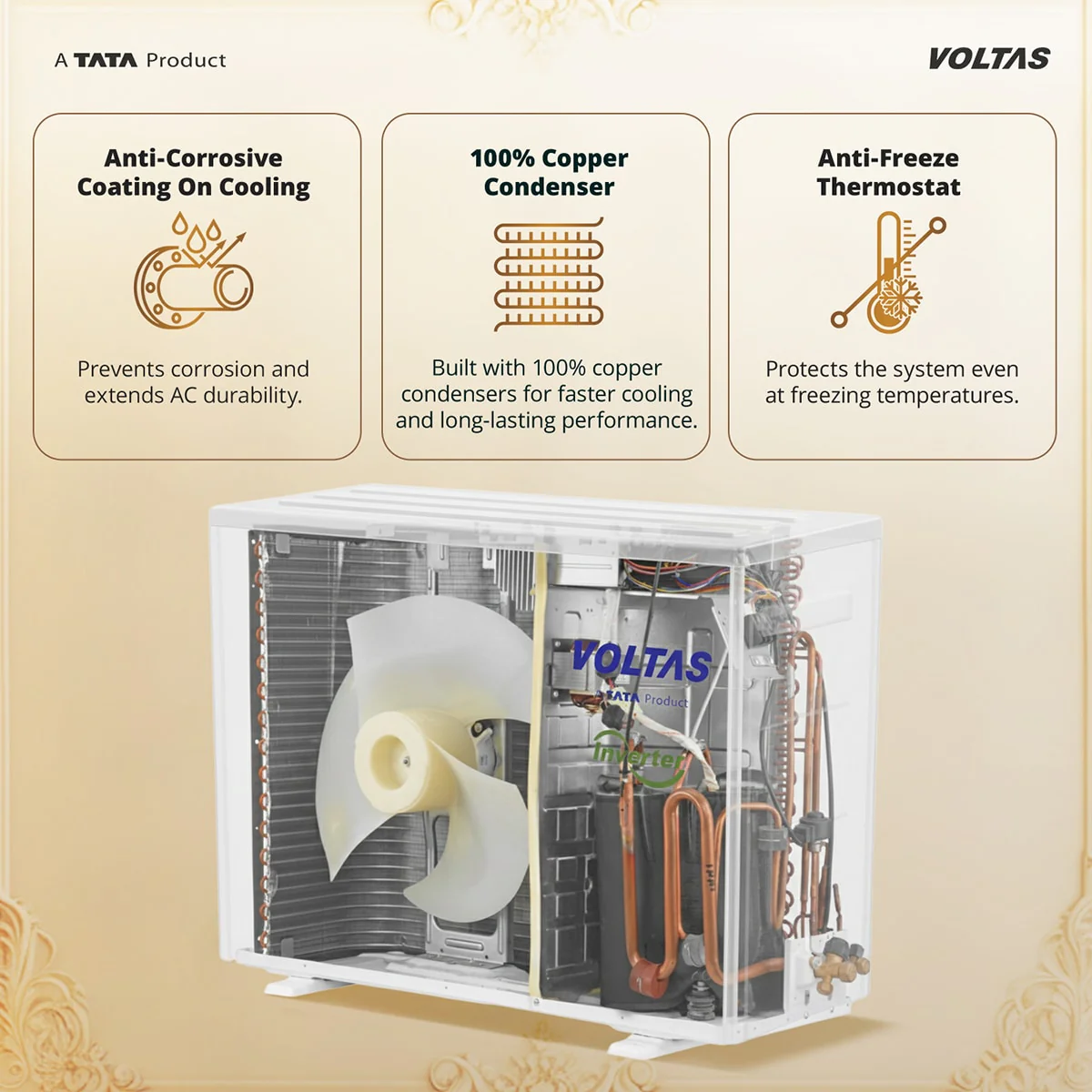 Voltas Split Air Conditioner, 2 Ton, 3 Star - 243INV Venus Luxe - Image 14