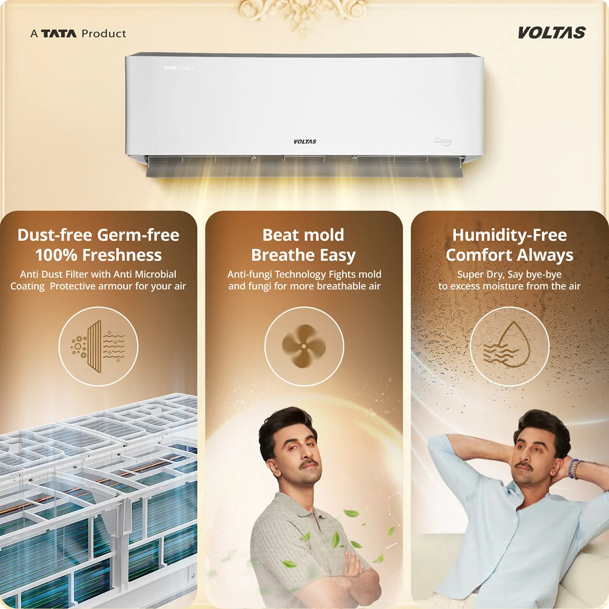 Voltas Split Air Conditioner, 2 Ton, 3 Star - 243INV Venus Luxe - Image 9