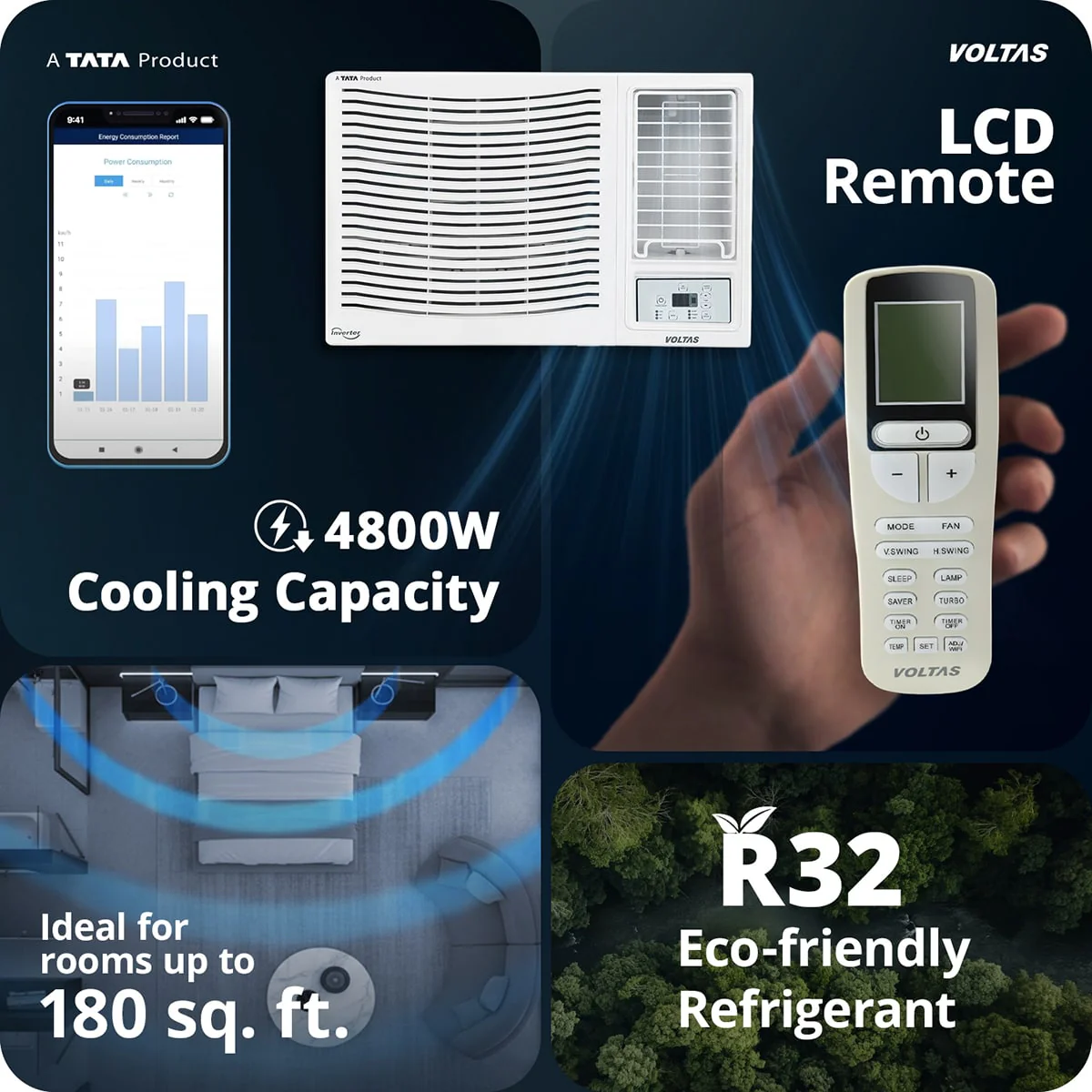 Voltas Window Air Conditioner, 1.5 Ton, 3 Star - 183FS Platina - Image 12