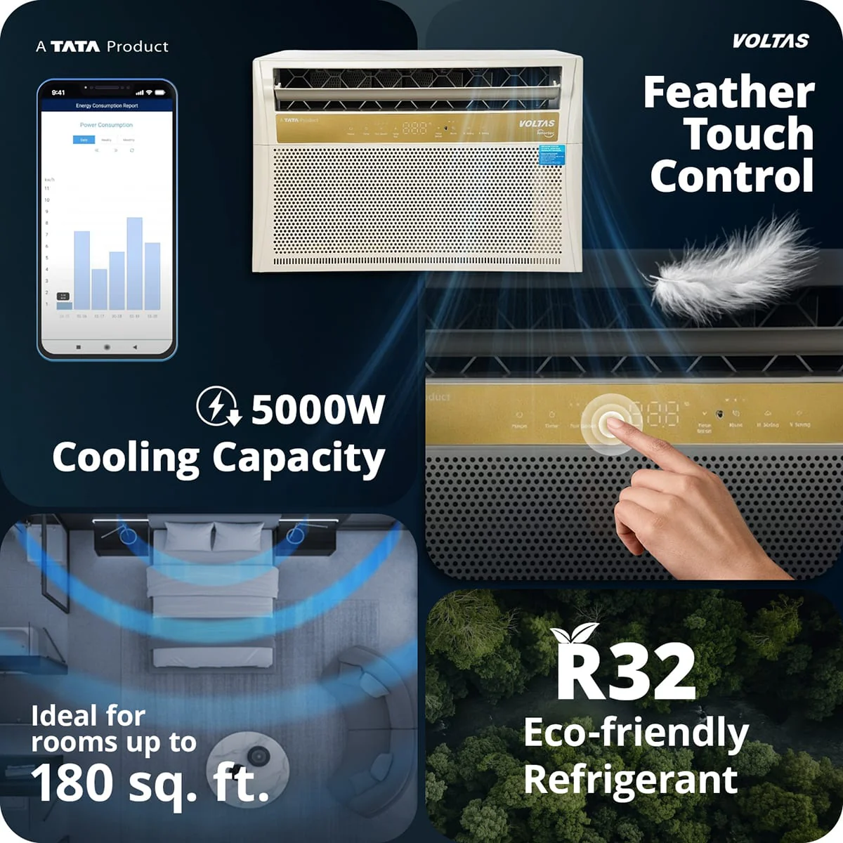 Voltas Window Air Conditioner, 1.5 Ton, 5 Star - 185INV Topaz - Image 12