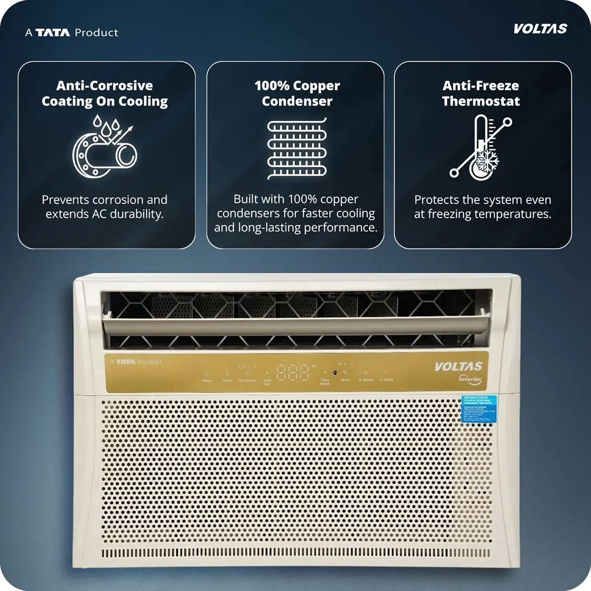 Voltas Window Air Conditioner, 1.5 Ton, 5 Star - 185INV Topaz - Image 17